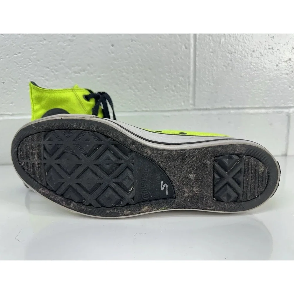 Converse‎ High-Top Sneakers Neon Green and Black Men's Size 7 - Picture 6 of 9